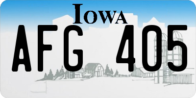 IA license plate AFG405