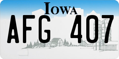 IA license plate AFG407