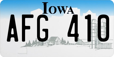 IA license plate AFG410
