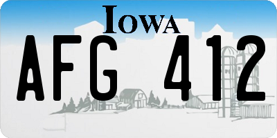 IA license plate AFG412