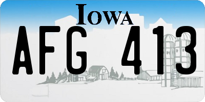 IA license plate AFG413