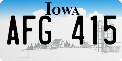 IA license plate AFG415