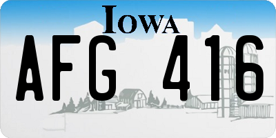 IA license plate AFG416