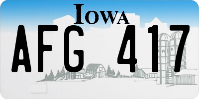 IA license plate AFG417