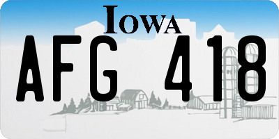 IA license plate AFG418