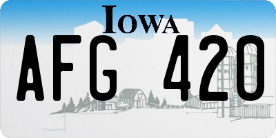 IA license plate AFG420