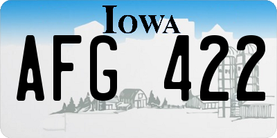 IA license plate AFG422