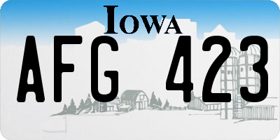 IA license plate AFG423