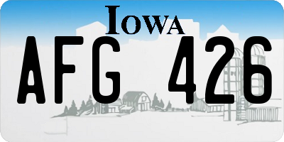 IA license plate AFG426