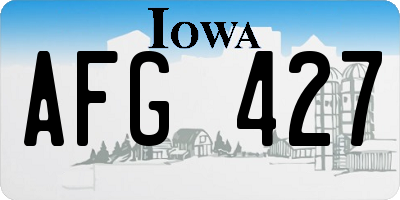IA license plate AFG427