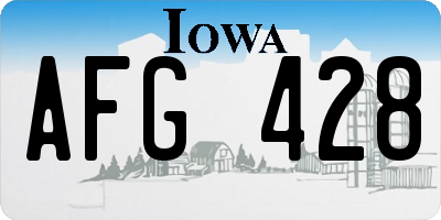 IA license plate AFG428