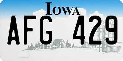 IA license plate AFG429