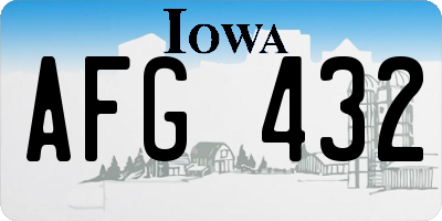 IA license plate AFG432