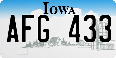 IA license plate AFG433