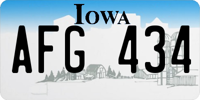 IA license plate AFG434