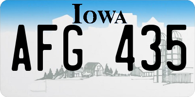 IA license plate AFG435