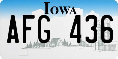 IA license plate AFG436