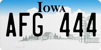 IA license plate AFG444