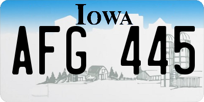 IA license plate AFG445