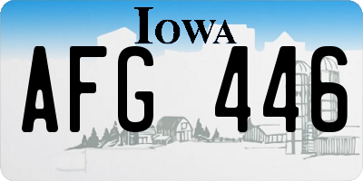 IA license plate AFG446
