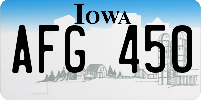 IA license plate AFG450