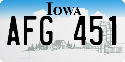 IA license plate AFG451