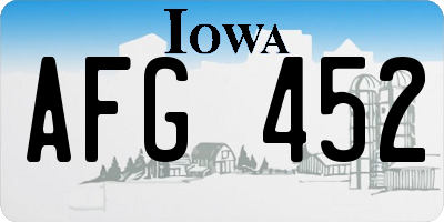 IA license plate AFG452