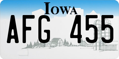 IA license plate AFG455