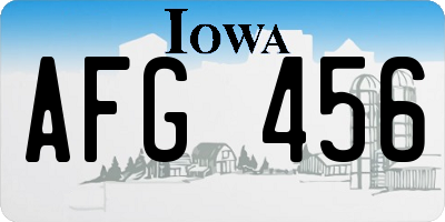 IA license plate AFG456