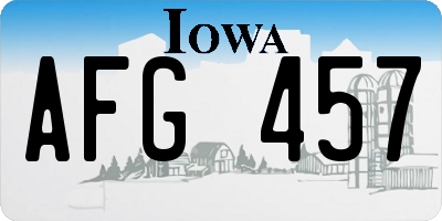 IA license plate AFG457
