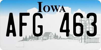 IA license plate AFG463