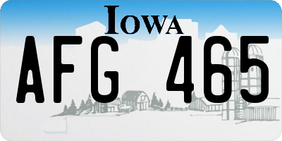 IA license plate AFG465