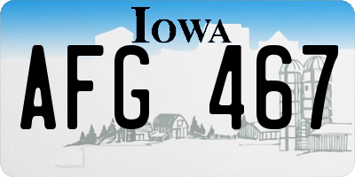 IA license plate AFG467