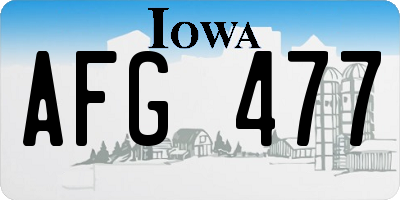 IA license plate AFG477