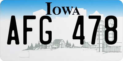 IA license plate AFG478
