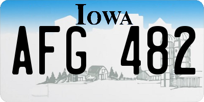 IA license plate AFG482
