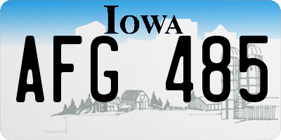 IA license plate AFG485