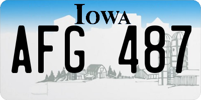 IA license plate AFG487