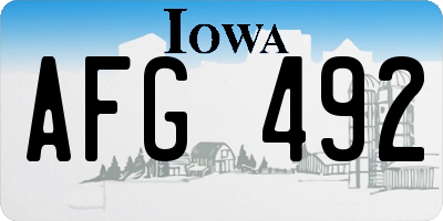 IA license plate AFG492