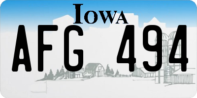 IA license plate AFG494
