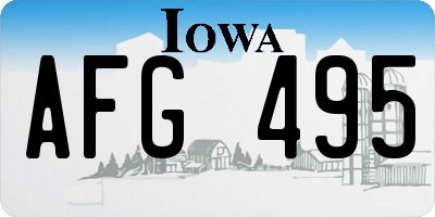 IA license plate AFG495