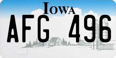 IA license plate AFG496