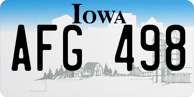 IA license plate AFG498