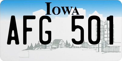 IA license plate AFG501