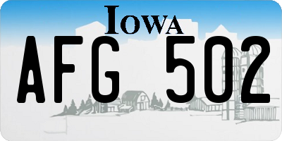 IA license plate AFG502