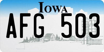 IA license plate AFG503