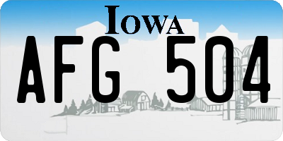 IA license plate AFG504