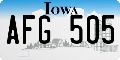 IA license plate AFG505