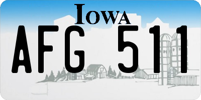 IA license plate AFG511