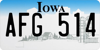 IA license plate AFG514